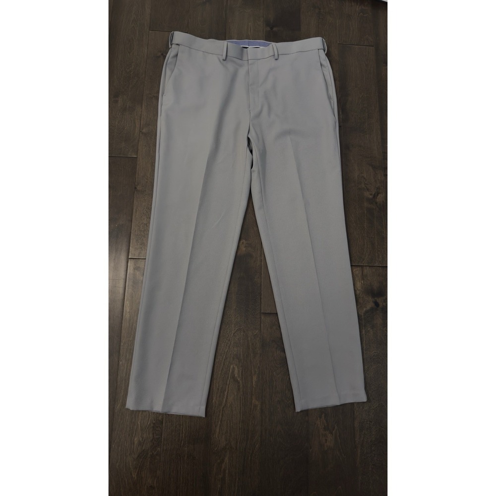 Saddlebred Performance Dress Pants Mens 40x32 Gray Traveler Comfort Waist Flex